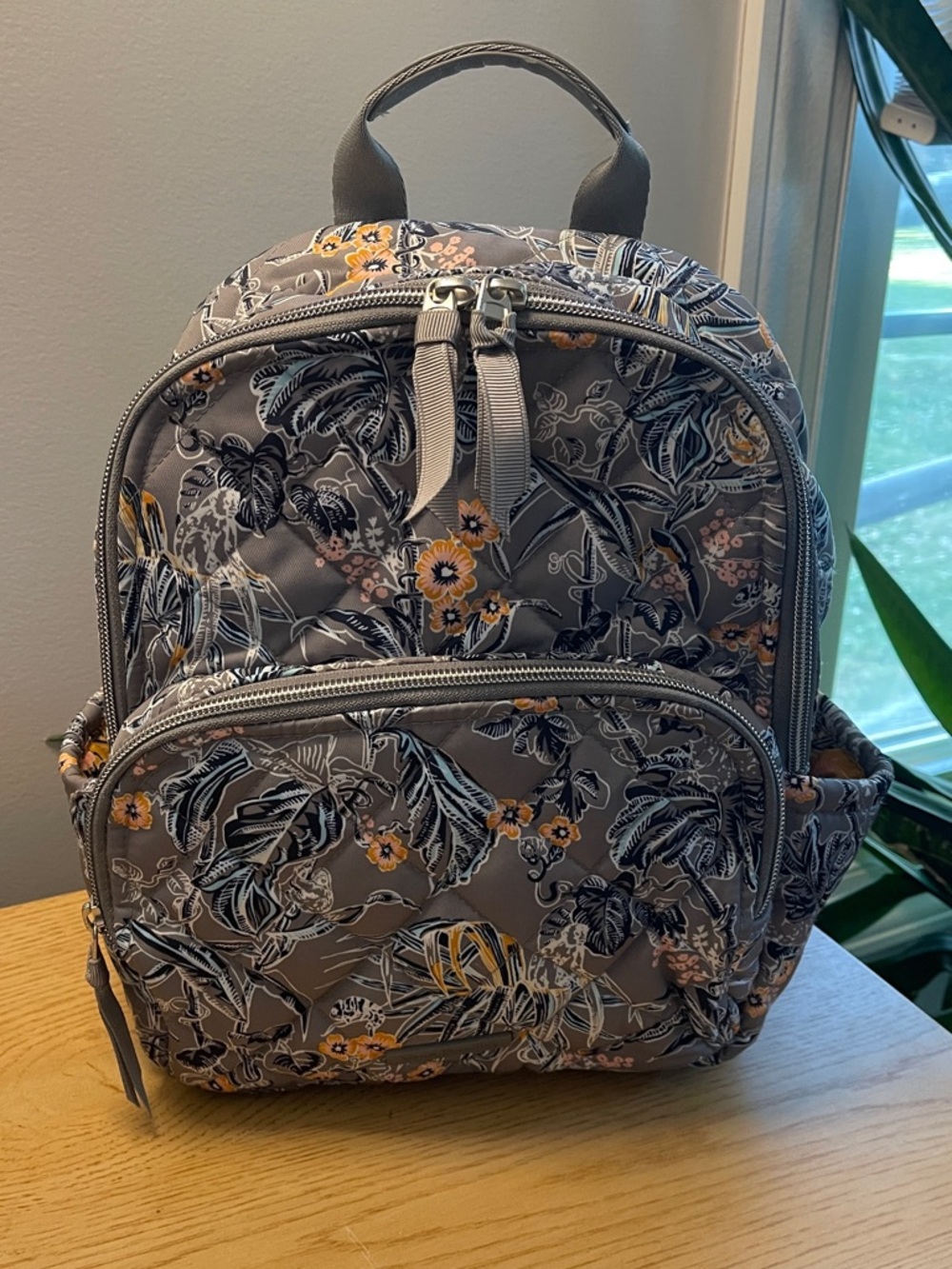 Vera Bradley Performance Twill Small Backpack - Rain Forest Toile Monkey